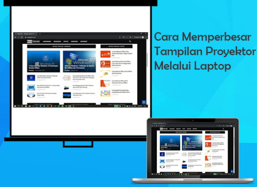 Cara Memperbesar Tampilan Proyektor di Laptop Windows