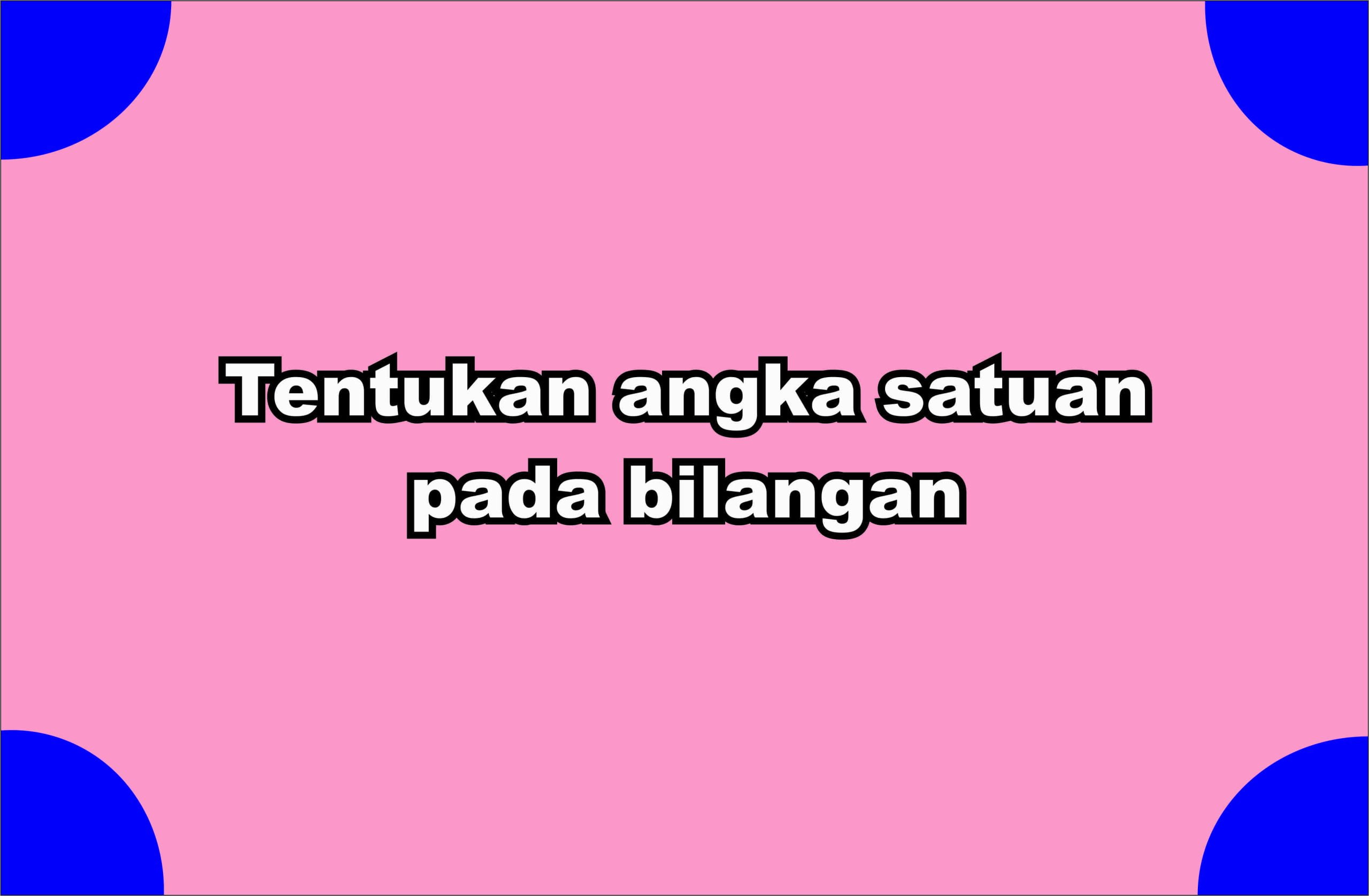 Tentukan Angka Satuan Pada Bilangan