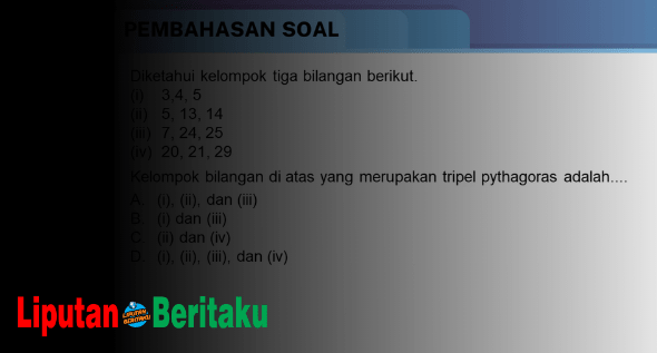 Tiga Bilangan Merupakan Tripel Pythagoras