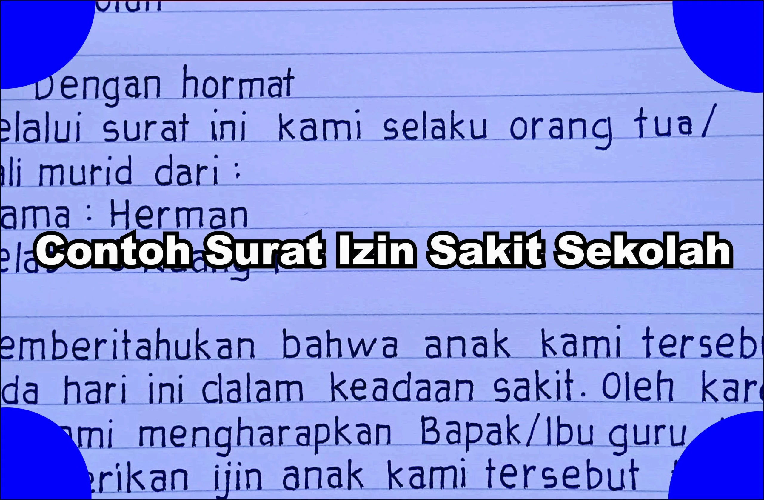 Berikut Contoh Surat Izin Sakit Sekolah Karena Sakit