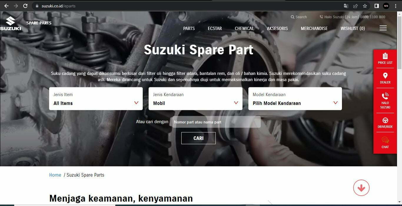 Gunakan Spareparts Kendaraan dari Bengkel Resmi Suzuki Membuat Performa Mobilmu Terjaga!