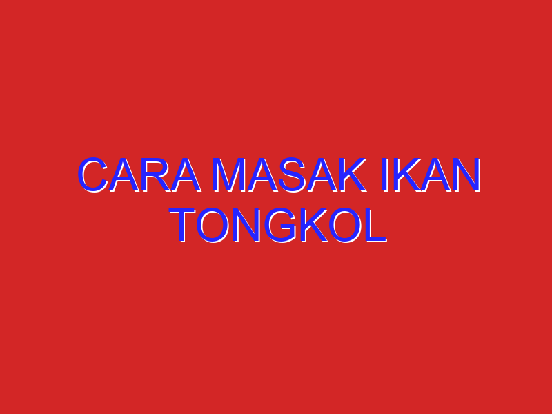 cara masak ikan tongkol cara masak ikan tongkol