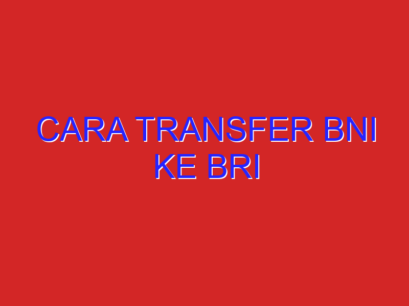 cara transfer bni ke bri