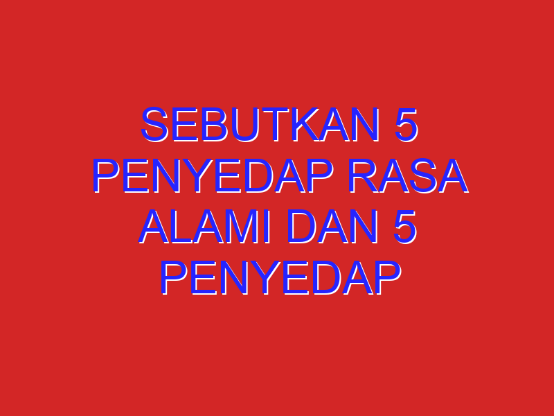 Sebutkan 5 penyedap rasa alami dan 5 penyedap rasa buatan