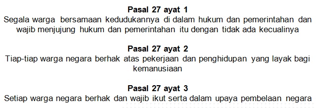 Pasal 27 Ayat 1